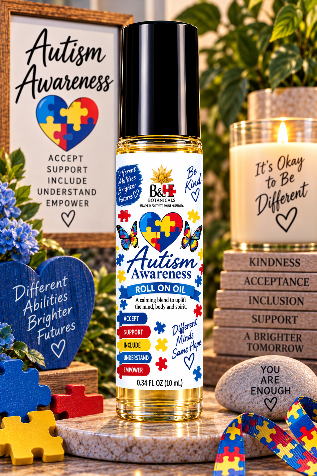 B&E Botanicals Autism Awareness Roll-On Oil