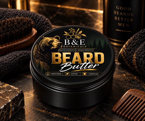 B&E Botanicals Beard Butter clean mockup