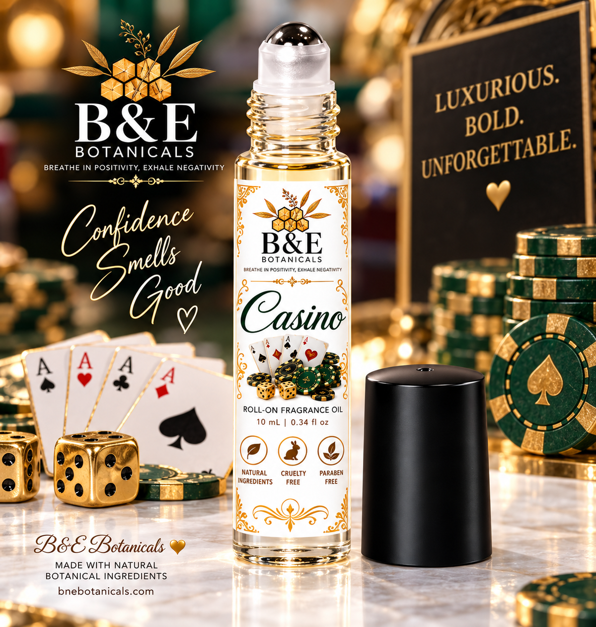 B&E Botanicals Casino 10 mL Roll-On Perfume Oil