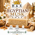 B&E Botanicals Egyptian Musk Soap with realistic oats