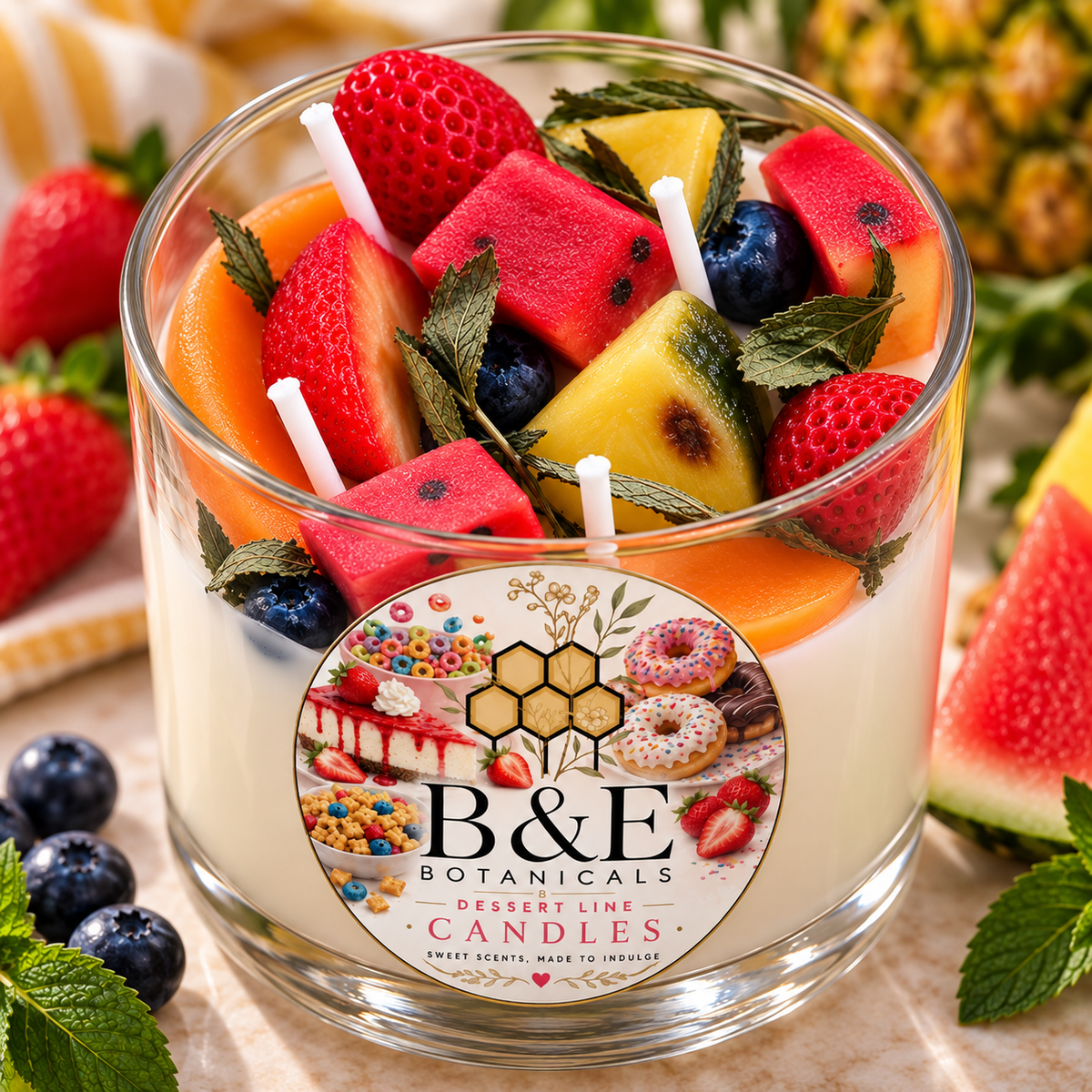 B&E Botanicals Fruit Dessert Candle