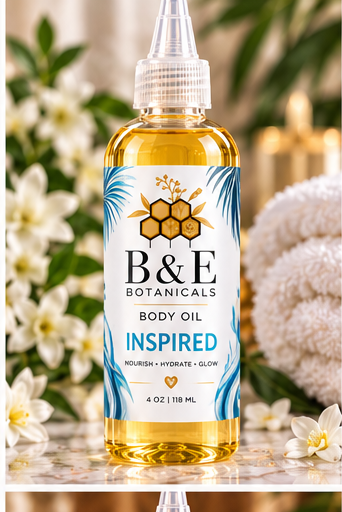 B&E Botanicals Inspired Body Oil, 4 oz