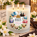 B&E Botanicals Essential Candle Line Jasmine Vanilla candle