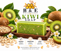 B&E Botanicals Kiwi Soap clean mockup with oats