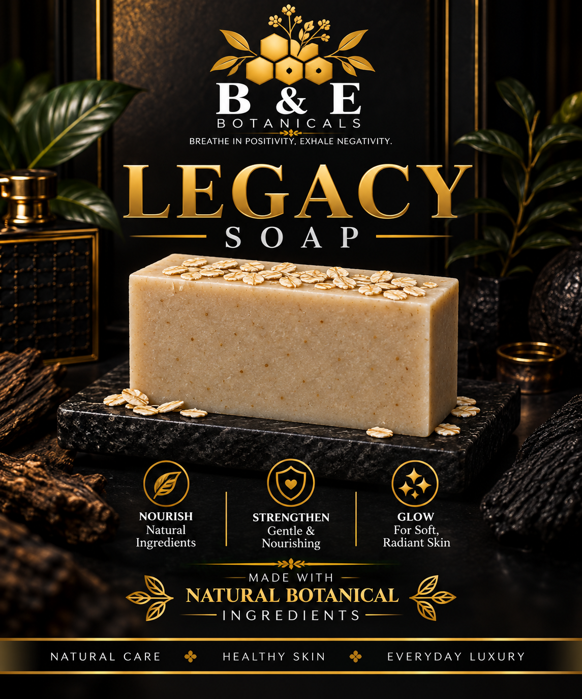 B&E Botanicals Legacy Soap clean mockup