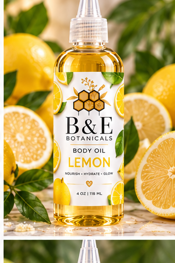 B&E Botanicals Lemon Body Oil, 4 oz