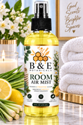 B&E Botanicals Lemon Grass Room Air Mist 8 fl oz with cloudy light yellow liquid