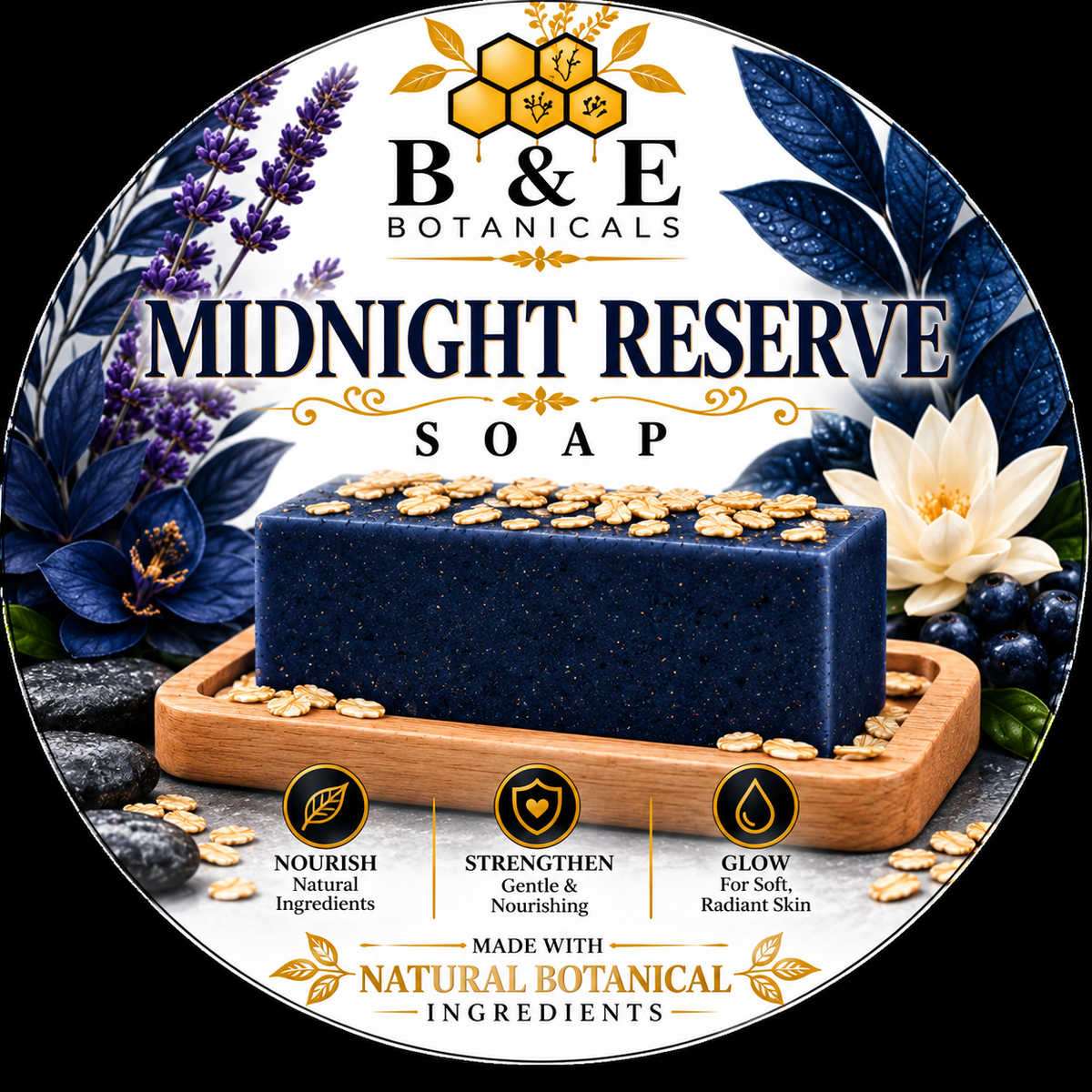 B&E Botanicals Midnight Reserve Soap clean mockup