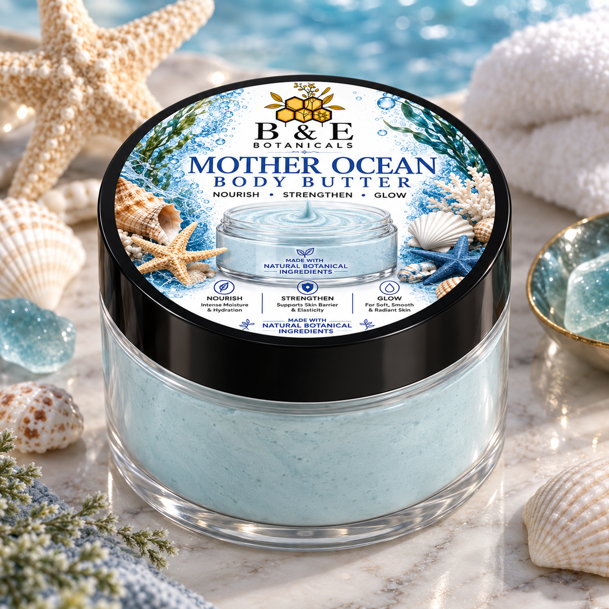 B&E Botanicals Mother Ocean Body Butter, 4 oz