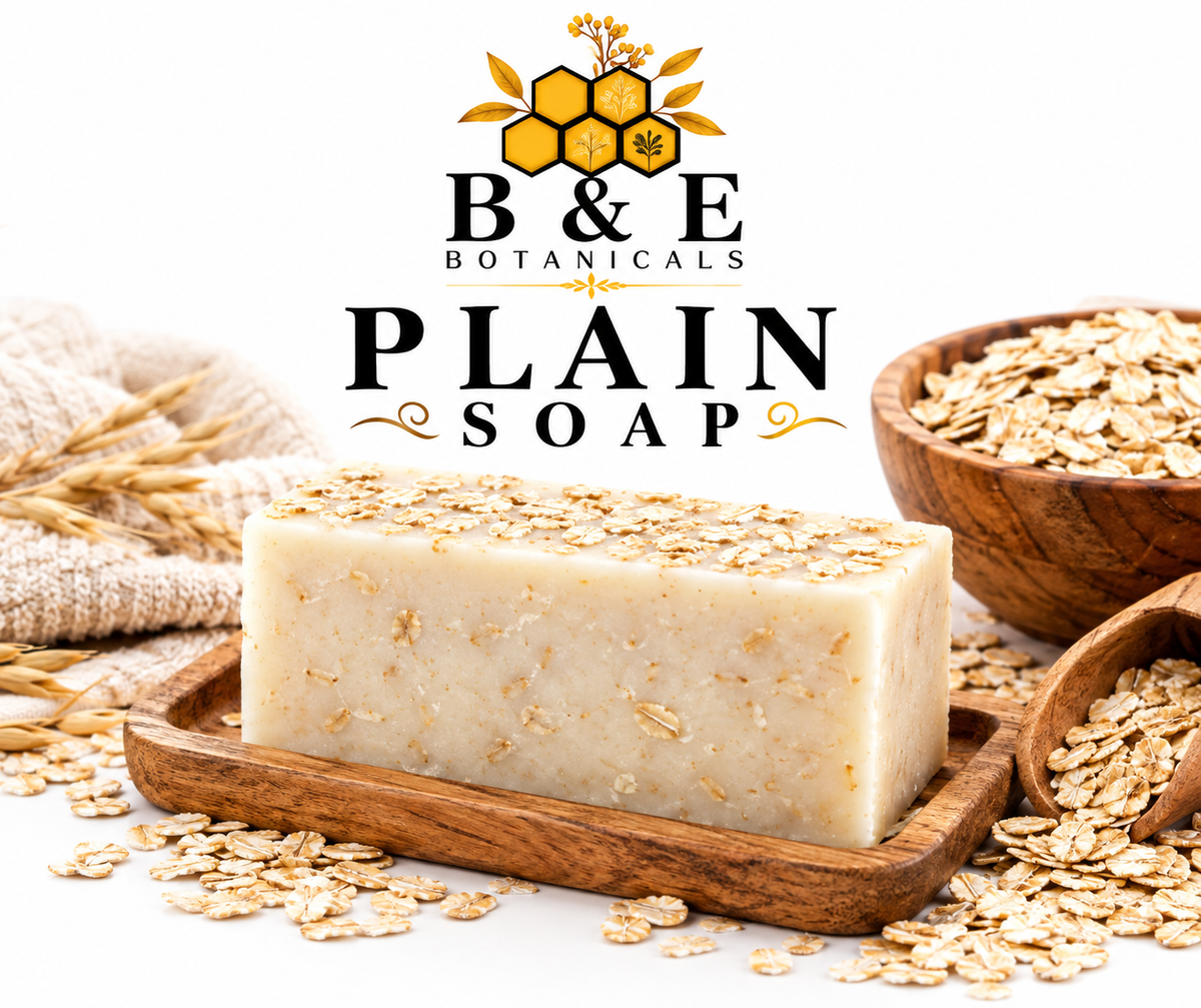 B&E Botanicals Plain Soap clean mockup with oats