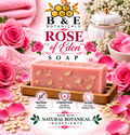 B&E Botanicals Rose of Eden Soap with realistic oats