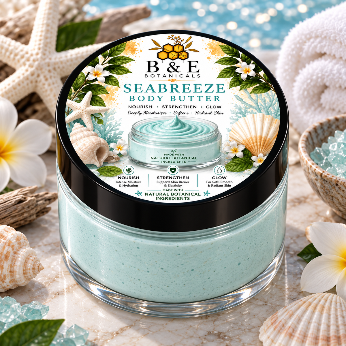 B&E Botanicals Seabreeze Body Butter, 4 oz