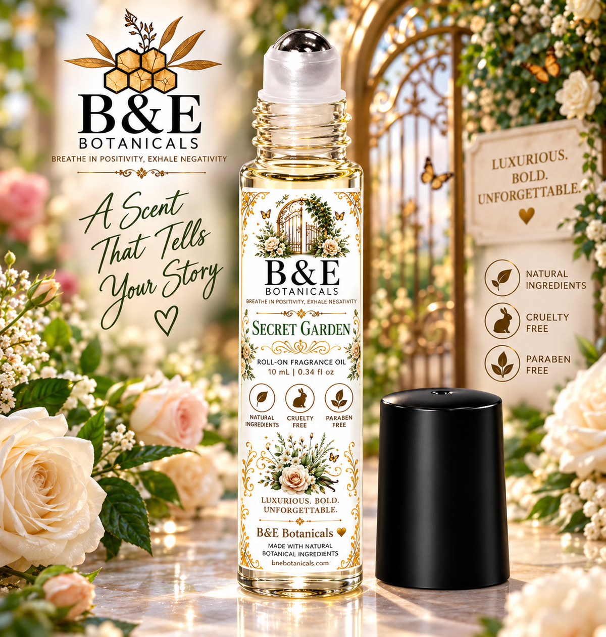 B&E Botanicals Secret Garden 10 mL Roll-On Perfume Oil