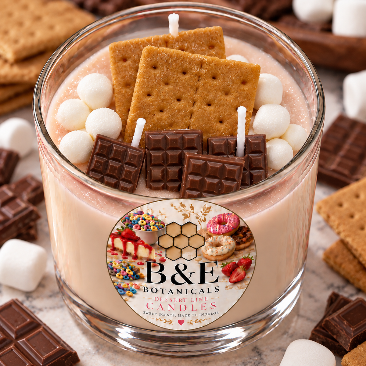 B&E Botanicals S'mores Dessert Candle