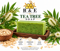 B&E Botanicals Tea Tree Soap clean mockup with no logo on the soap bar