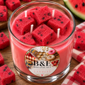 B&E Botanicals Watermelon Cubes Dessert Candle